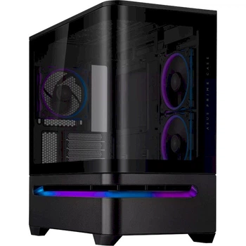 Корпус Asus Prime AP202 ARGB Tempered Glass Black, без БЖ, Mini Tower, для Micro-ATX / Mini-ITX, 2xUSB 3.2 / 1xType-C, макс. кулер - 175 мм / макс. відеокарта - 420 мм, 3x120 mm ARGB, бічна панель із загартованого скла