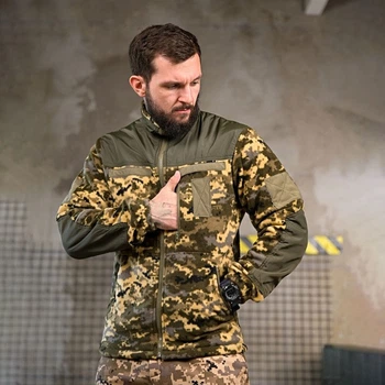 Флісова Кофта Standart з липучками для шевронів 4XL піксель