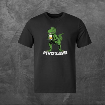 Футболка унисекс с принтом Pivozavr Пивозавр базовая черная L
