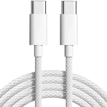 Кабель Foxconn Type-C - Type-C Woven нейлоновый для быстрой зарядки Apple iPhone и передачи данных White (MQKJ3ZM/A)