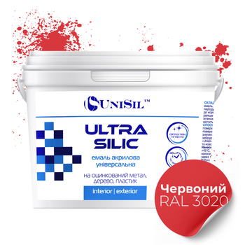 Эмаль акриловая Ultra Silic Unisil красная 0.35 л