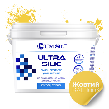 Эмаль акриловая Ultra Silic Unisil желтая 0.35 л
