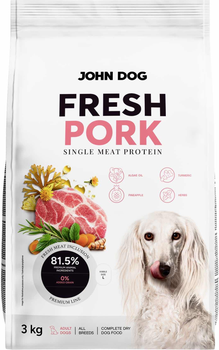 Сухий корм для собак John Dog Fresh Adult монобілкова Свинина L 3 кг (5903769014507)