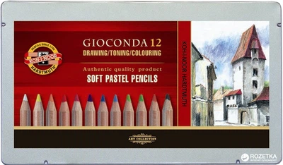 Набір олівців пастельних Koh-i-Noor Gioconda 12 кольорів (8827012005PL) (8593539188612)