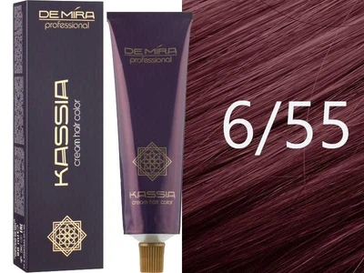 Крем-краска для волос 6/55 Темно-русый интенсивный красный Demira Cream Hair Color Kassia 90 мл
