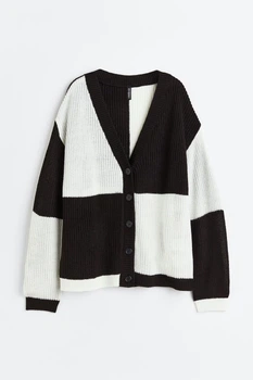 Жіночий кардиган H&M 206479-2 S(165/88) чорно-білий (2064790003)