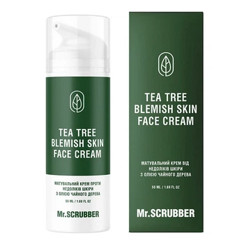 Матувальний крем вiд недолiкiв шкiри з олією чайного дерева Mr.SCRUBBER Tea Tree Blemish Skin Face Cream, 50 мл (4823109702981)
