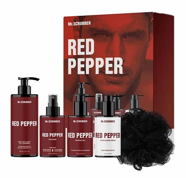 Парфумований набір косметики для чоловіків Mr.SCRUBBER Red Pepper Perfumed Men’s Essentials Set (4820200415765)