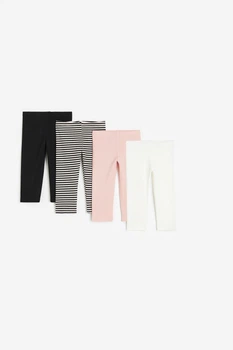 Легінси (4шт) H&M 116см рожевий, чорний, білий 3108409338