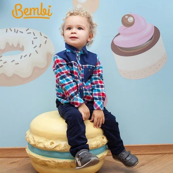 Рубашка для мальчика Bembi РБ 82 116 см красный+синий