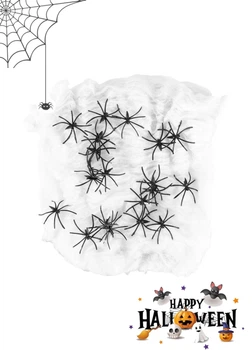 Декор для дома паутина с пауками на Хэллоуин Halloween Lidl One size белый (118041)