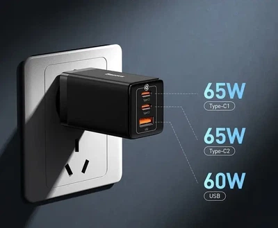 Зарядное устройство Baseus GaN5 Pro Fast Charger 65W.QC4.0+PD3.0 USB+2Type-C + кабель 100w быстрая зарядка ноутбука планшета