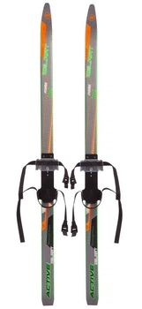 Лыжи беговые подростковые в комплекте с палками Zelart SK-0881-140B Черный-синий-желтый