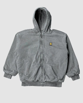 Худі No Brand Patch Zip Hoodie Washed Black S