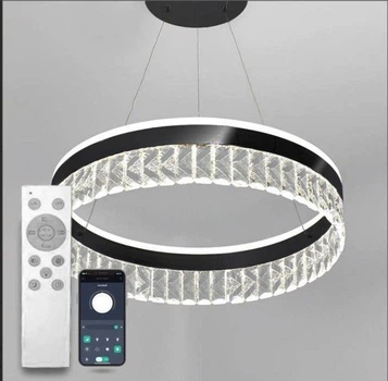 Светильник светодиодный подвесной LUMINARIA CARINA 90W R BLACK/CLEAR 500/1200 APP 220V IP20 с пультом ДУ