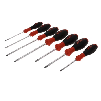 Набор Wiha отвертки SoftFinish 7пр (3.5x100, 4,5x125, 5.5x150, 6.5x150, PH1x80, PH2x100, PZ2x100) CrVMo (W44866)
