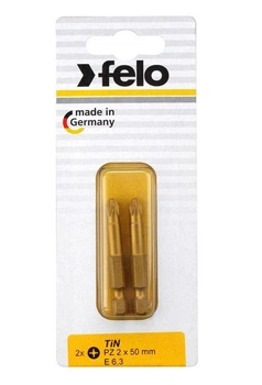 Бита FELO PZ2х50 мм TIN; 1/4"; С 6,3; ВОХ (2 шт.) (03102567)