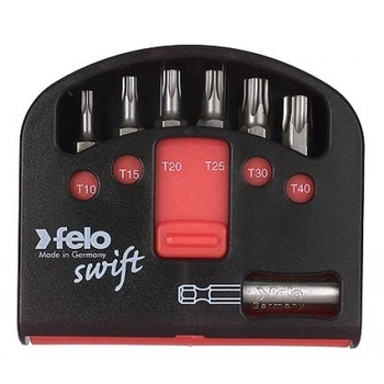 Набор бит Felo Swift 25 мм TX10 / TX15 / TX20 / TX25 / TX30 / TX40 + магнитный держатель; 7 шт; IP. (2060311)