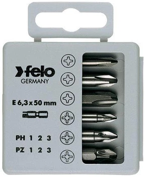 Набор бит Felo 50 мм PZ1 / PZ2 / PZ3 / PH1 / PH2 / PH3 /; 6 шт. (3291516)