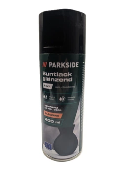 Краска + грунтовка 2 в 1 Parkside 400мл черная глянцевая
