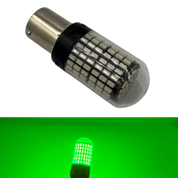 Світлодіодна лампа із цоколем BA15s P21W R5 12V 144 SMD зеленого кольору для червоних поворотів (1 шт)