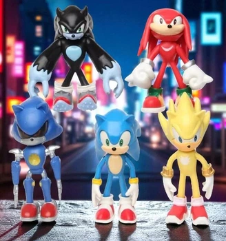 Набор больших игровых фигурок Sonic 5 в 1 фигурки игрушечные герои Соник (7144)