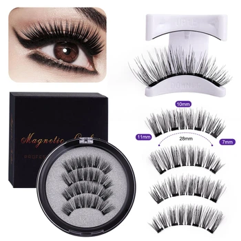 Ресницы магнитные на 4 магнитах Magnetic Lashes KS-02/4 + аппликатор белый
