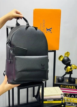 Рюкзак с принтом Louis Vuitton большой унисекс черный (rl002)