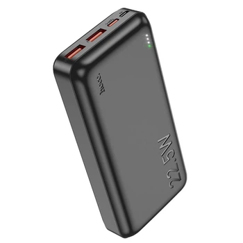 Павербанк Hoco 20000 mAh 22.5W 5A Павербанк Hoco J101A Astute зі швидкою зарядкою PD/QC, Портативний зовнішній акумулятор, універсальні порти 2USB/Type-C, LED індикатор Чорний