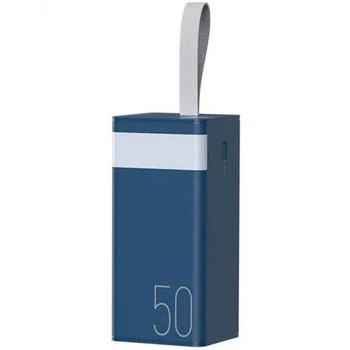 Павербанк Remax 50000 mAh 22.5W Павербанк Remax RPP-321 зі швидкою зарядкою PD/QC, Портативний зовнішній акумулятор, універсальні порти 2USB-A/2Type-C/Micro-USB, LED-дисплей, ліхтар Синій