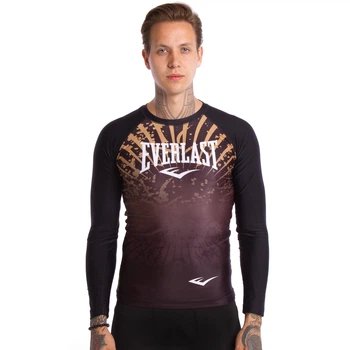 Рашгард чоловічий з довгим рукавом Everlast Heroe 3760 розмір XL (50-52) Black-Gold