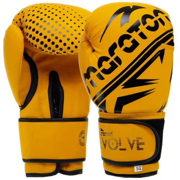 Рукавички для боксу та єдиноборств на липучці Maraton Heroe EVOLVE02 Yellow-Black 12 унцій