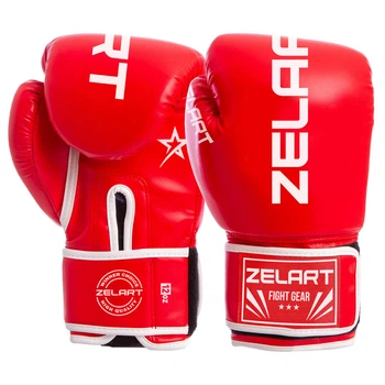 Перчатки для бокса и единоборств Zelart Fight Gear 3987 12 унций Red-White