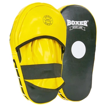 Лапа прямая удлиненная кожаная (2шт) Boxer 2006-01 размер 38х18х4,5см Black-Yellow