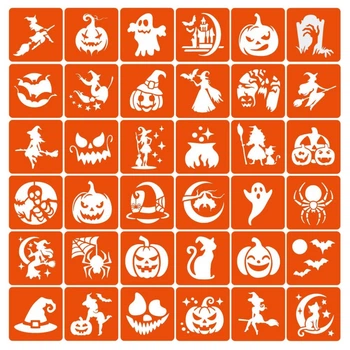 Набор Трафаретов Для Био-тату "хэллоуин №3" Hallowween-3-36, 36 Трафаретов 5х5 См (365300)