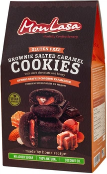 Печиво безглютенове MonLasa Brownie Salted Caramel Cookies Брауні з солоною карамеллю 120 г (5060140293019)