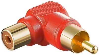 Перехідник аудіо Goobay RCA M/F адаптер 90° Gold Red червоний(75.01.1686)