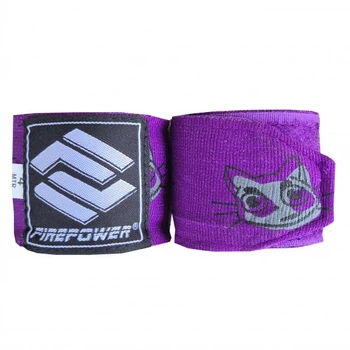 Бинты боксерские эластичные Firepower FPHW7 Purple Cat 4м