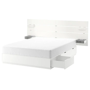 Каркас ліжка з контейнером ІКЕА NORDLI 140х200 см Білий (s09241420)
