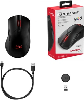 Игровая мышь беспроводная HYPERX Pulsefire Dart Wireless Gaming черная (HX-MC006B)