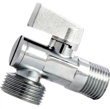 Кран угловой для стиральной машины ASCO 1/2''x3/4'' наружная-наружная латунь хром