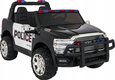 Електричний автомобіль для дітей RAM 3500 Поліція Чорний (5903864984590)
