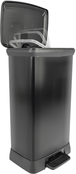 Kosz na śmieci Curver metalizowany z pedałem 50 l (3253922162029)