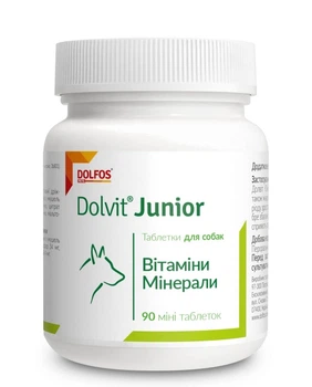 Витамины и минералы Dolfos Dolvit Junior mini – витаминно-минеральная добавка для щенков для развития мышечной массы 90 табл (127-901)