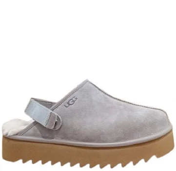 Жіночі уггі Ланах Сандалі Платформа Сірі UGG Lanah Clog Grey Platform (38, сірий)