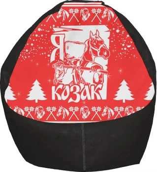 Крісло груша Новий рік (Я КОЗАК) Колір: Чорний, Розмір: L