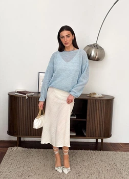 Жіночий джемпер ART KNIT Soft блакитний, L-XL 039559