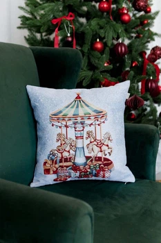 Новорічна декоративна подушка Carousel Карусель ПРОВАНС, 45х45см 041950