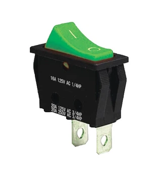 Перемикач KCD3-101 G/B TNSy 1-клавішний зелений 28х10 мм TNSy5500827