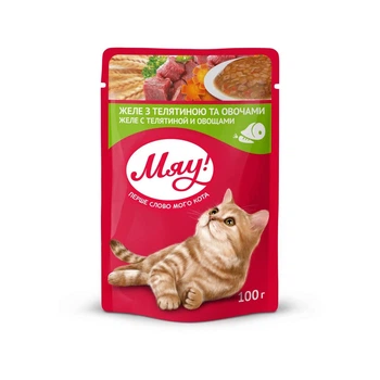 Корм для котів Мяу! Телятина і Овочі 100 г (4820083902826)